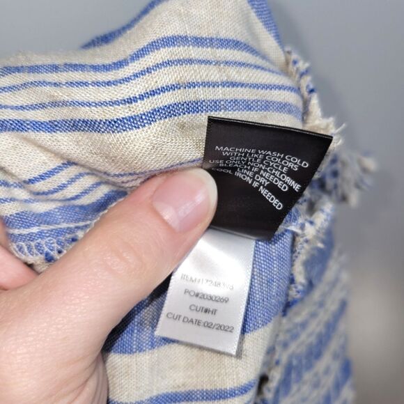 New Torrid Linen Striped Off Shoulder Crop Top 5 5X - Picture 7 of 12